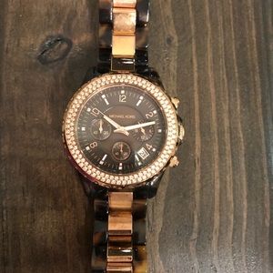 Michael Kors Tortoise & Rose Gold Watch